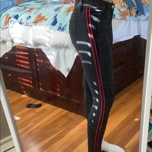 pacsun jeans with red stripe down side